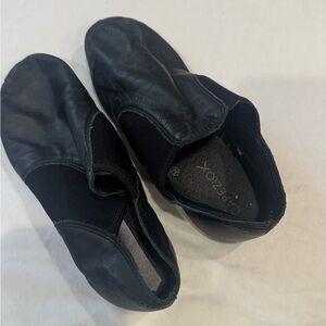 Capezio Black Slip-On Leather Loafers